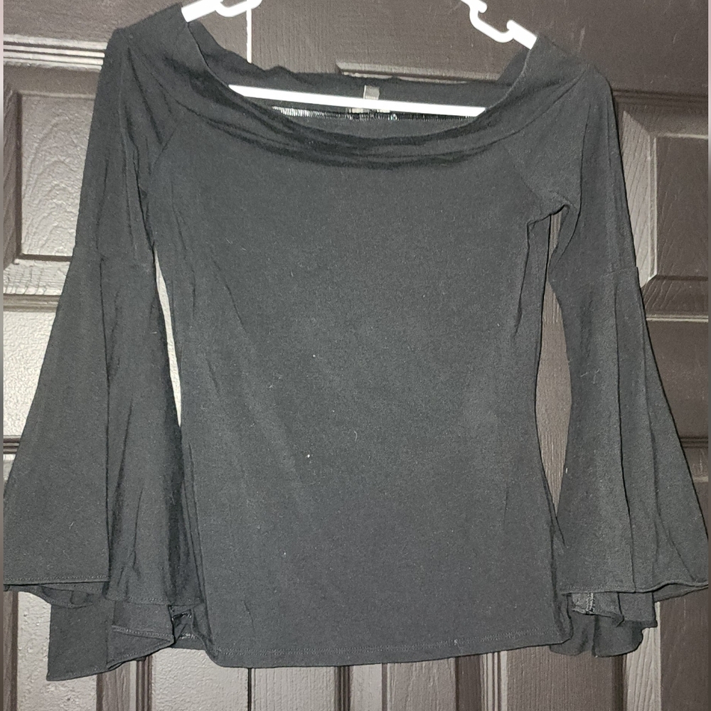 Express Gray Crop Cut Out Blouse
